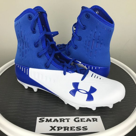 NEW Under Armour Highlight MC Blue White Cleats - Picture 1 of 7